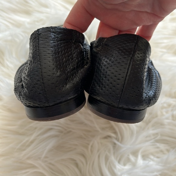 AGL Leather Two-Toned Peep Toe Flats Black/Cream 39.5 - Picture 7 of 10